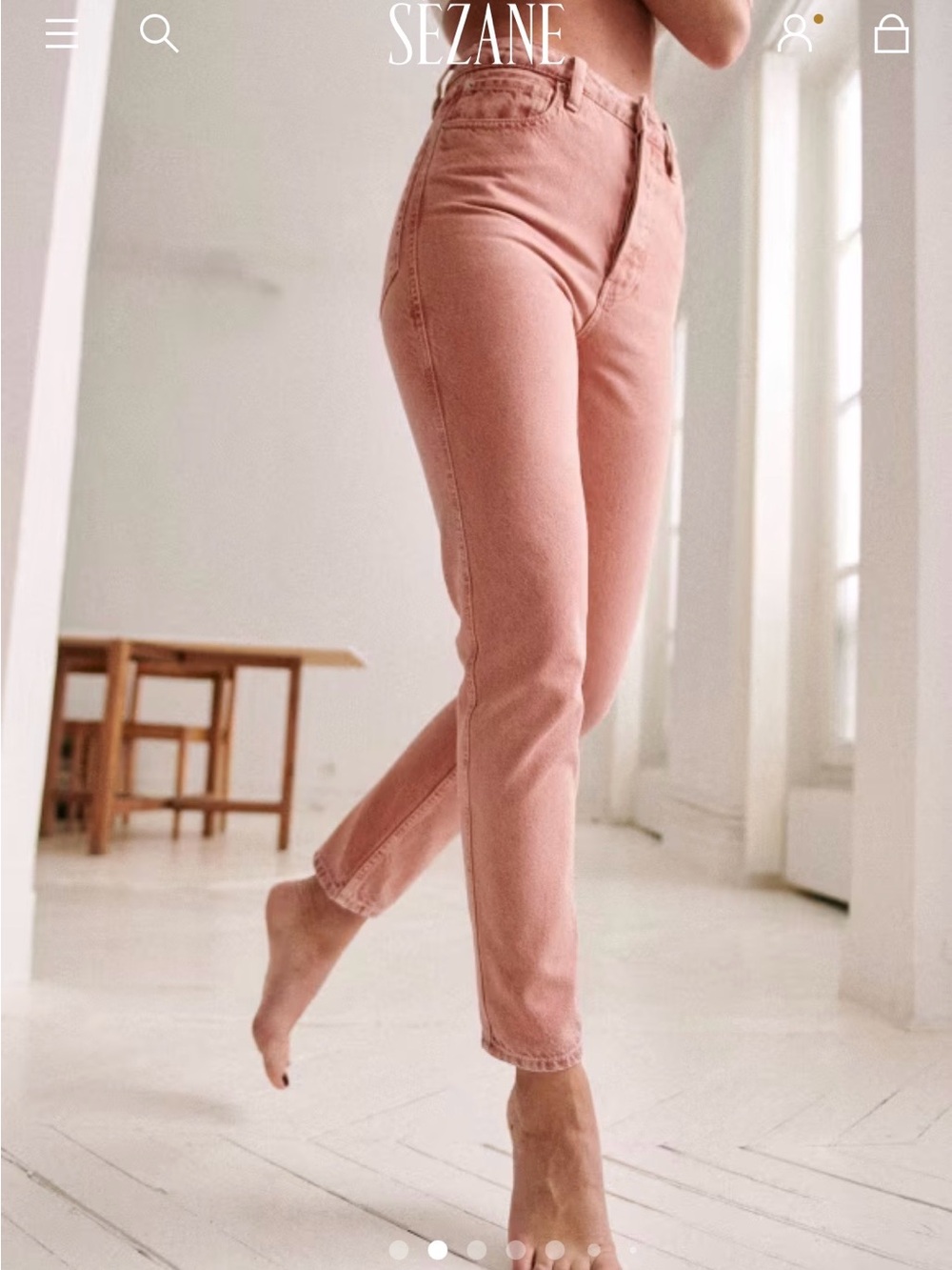 Sezane Brut Sexy Jeans in Dusty Pink